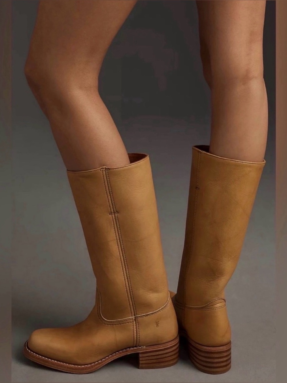 Frye Tall Leather Riding Boots in Banana